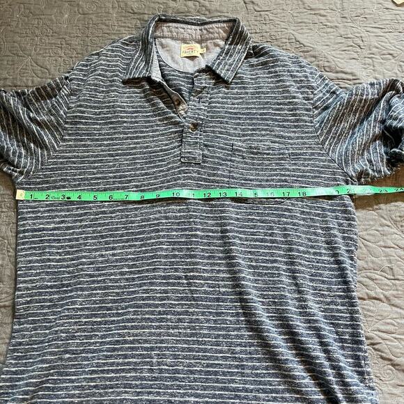Faherty blue striped cotton polo long sleeve men’s large - Picture 7 of 8